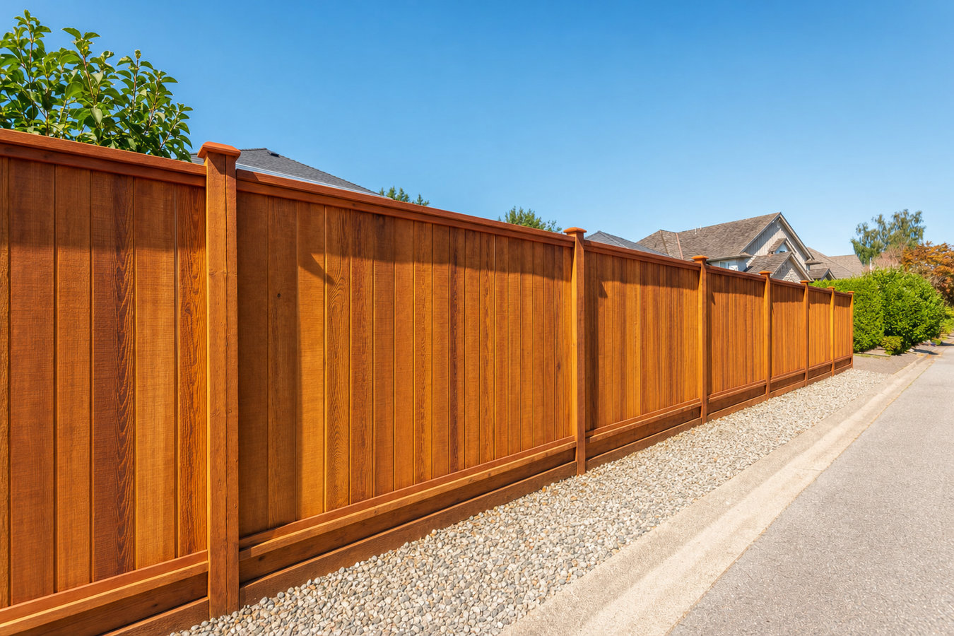 Wood fence installation